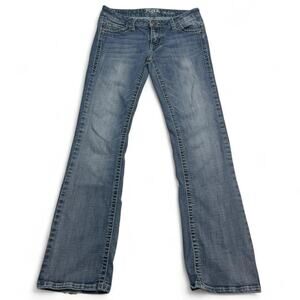 Ultra Low Rise Vintage Y2K Mcbling Flared Bootcut Jeans Rock 47 Wrangler size 27